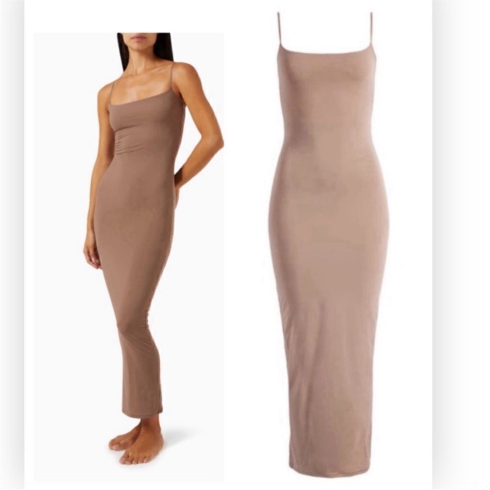 SKIMS Fits Everybody Long Slip Dress umber Medium